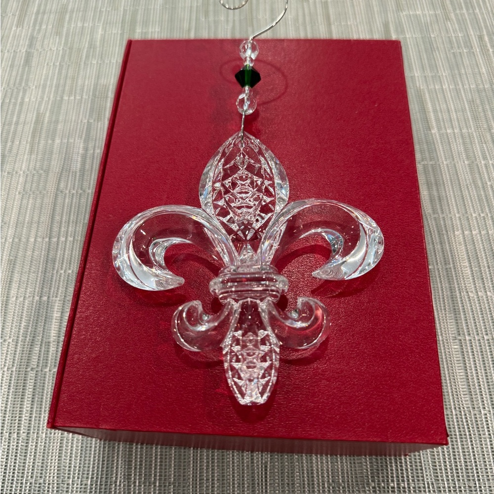 NEW with Box!  Waterford Crystal Fleur De Lys ornament.